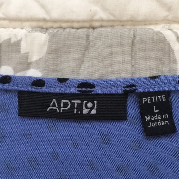 Apt 9 Polka Dot Elbow Sleeve Jersey Top - Picture 7 of 9